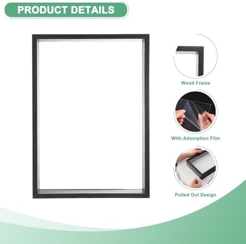 M METERXITY Dried Flower Frame 8x12in Double Acrylic for DIY Black - Image 2