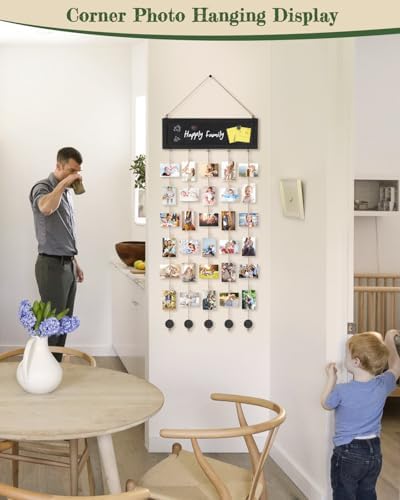 Bikoney Hanging Picture Frame Collage with Blackboard - Vintage Black - Image 5
