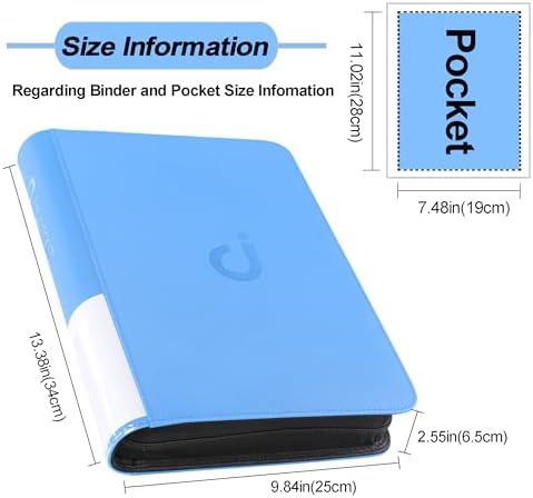 D DACCKIT Comic Binder，Comic Book Album with Sleeves Fits Regular Comics and Comic Bagged and Boarded - Comic Storage Binder Holds 24 Comic Books（Model A，Sky Blue） - Image 7