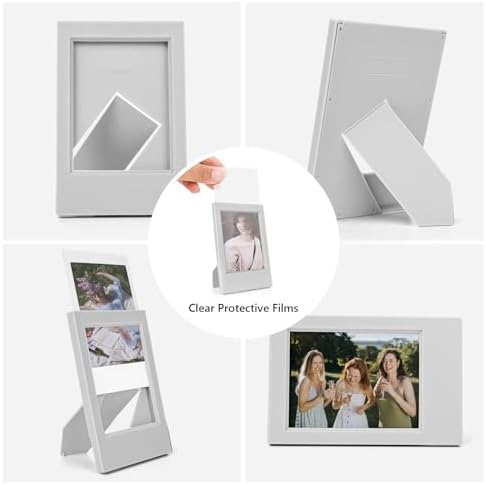 2x3 Photo Frames for Instax Mini EVO 13 12 Liplay SE Link 3 Camera Film, 3-inch Small Picture Frame for Mini 11 40 41 90 99 7+ Photo with Clear Protective Film (8-Packs Grey) - Image 5