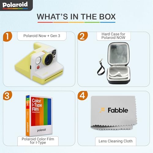 Polaroid Now Generation 3 I-Type Instant Camera (Yellow) Bundle with Color I-Type Film (8 Exposures), Hard Protective Case and Wrist Strap - Image 2