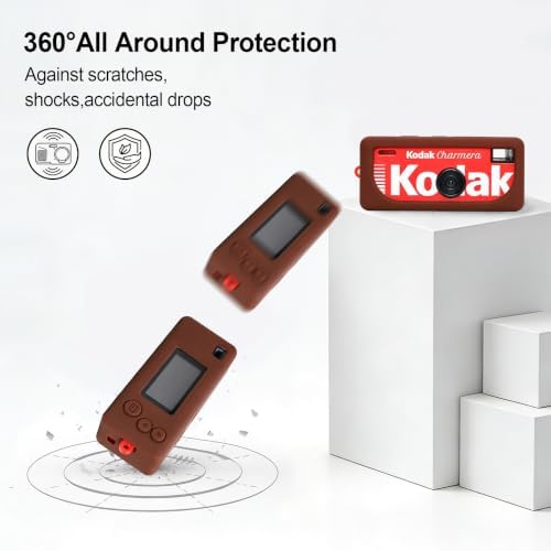BOVKE Soft Silicone Case for KODAK CHARMERA Keychain Digital Camera, Brown - Image 5
