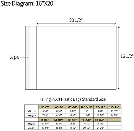 25 Pack Acid Free Crystal Sealed Clear Bags for 16x20 Art Prints, Photos - Image 2