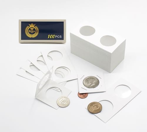 Boen 31.5mm Coin Flips 1000 Pcs 2x2 Cardboard Holders for Half Dollar - Image 5