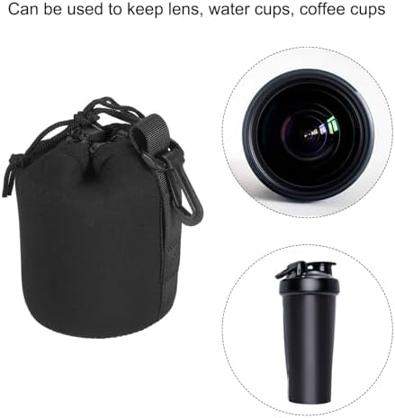 PATIKIL Camera Lens Bag, 2 Pcs 3.3" IDx5.5 H Drawstring Lens Pouch with Thick Protective Neoprene, Lens Case for DSLR Camera Lens, Water Coffee Cups Black - Image 6