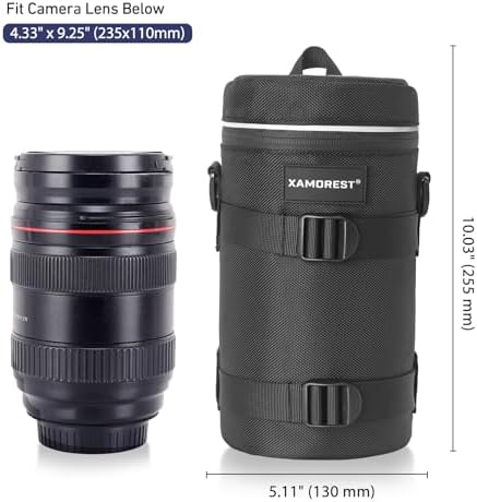 Camera Lens Case Lens Bag Compatible (4.33" x 9.25"(Nylon, Black)) - Image 2
