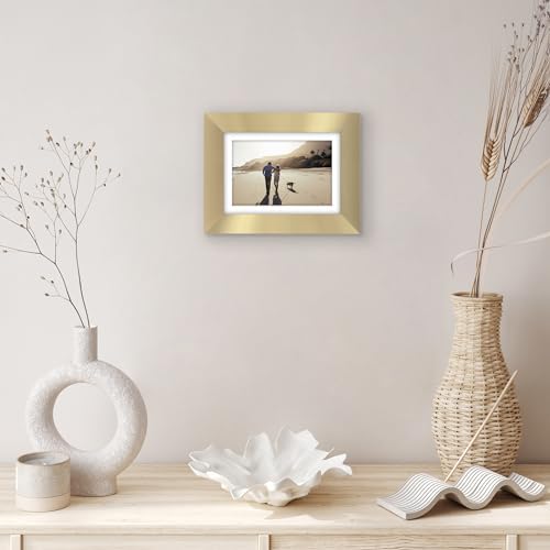 Americanflat 5x7 Picture Frame - Matted to 4x6 - Engineered Wood - Gold - Image 6