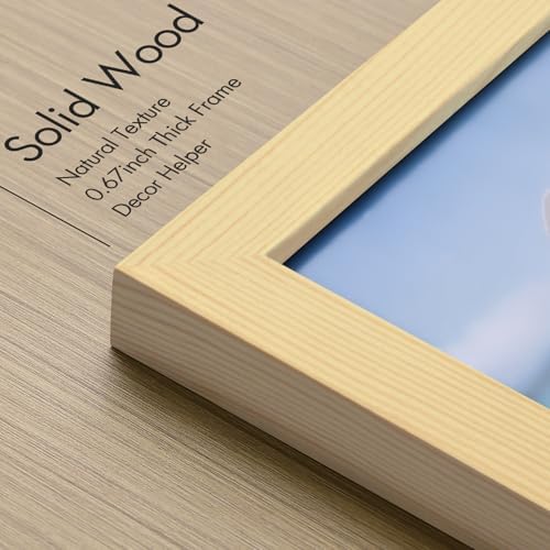 Vittanly 11x14 Picture Frame Made of Solid Wood for Wall & Table, Natural - Image 3