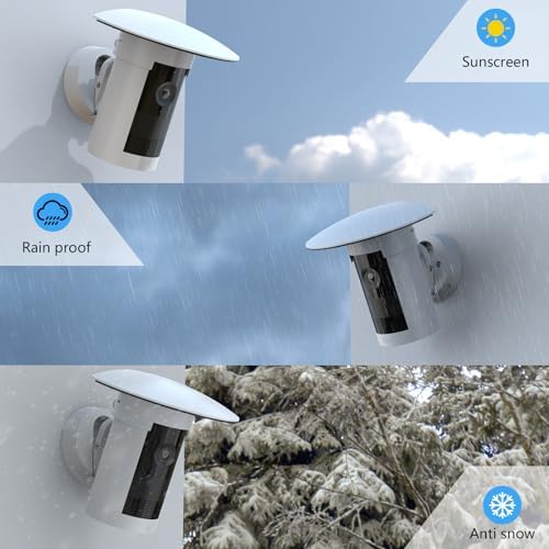 Outdoor Camera Sun Rain Shade Shield Cover Compatible with R-ing Outdoor Cam Plus Camera (White) - Image 6