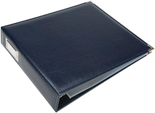 We R Memory Keepers 12x12 Photo Album - Faux Leather with 5 Page Protectors and Spine Label - Snag-Free D-Ring Scrapbooking Memory Album, Acid-Free, Navy Blue - Image 2
