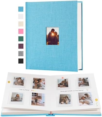 Instax Mini Photo Album with Writing Space, 112 Pockets, Blue by Unknown