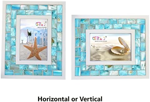 Mother of Pearl Beach Picture Frame 4x6, Blue - Image 2