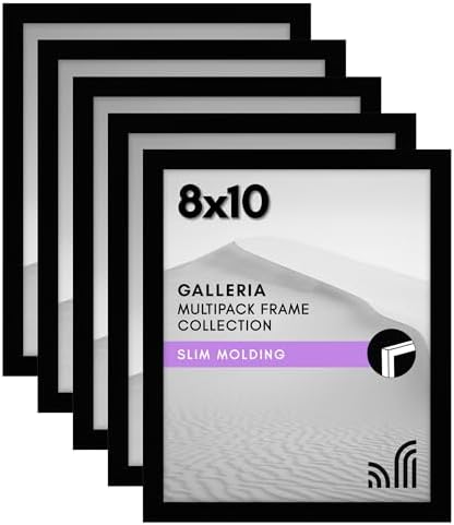 Americanflat 8x10 Picture Frame 5-Pack - Slim Molding - Black by Americanflat