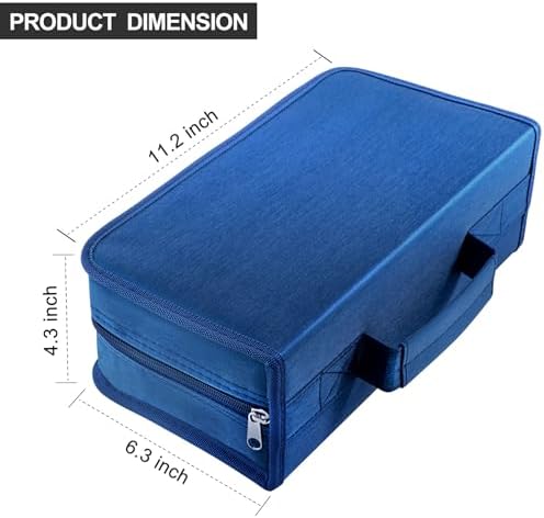 Siveit CD Case DVD Storage Holder, CD/DVD Case Wallet 128 Capacity DVD Cases Organizer CD Binder, Portable CD Wallet for Home Travel (Black binder, Blue) - Image 2