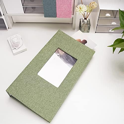 Vienrose 4x6 Photo Album,420 Pockets,Linen Cover with Window,Grass Green - Image 2