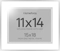 Homeforia 15x18 Silver Diploma Frame, High-End Metal, 11x14 Mat, Glass by Homeforia