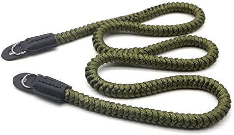 Paracord Woven Camera Neck Shoulder Strap Belt Hand Compatible with Canon Nikon Sony Olympus Pentax Fujifilm Panasonic SLR DSLR Digital Mirrorless Cameras 42 inch Green - Image 2