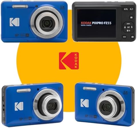 KODAK PIXPRO FZ55 16MP Digital Point & Shoot Camera, 5X Optical Zoom, 28mm Wide Angle, 1080P Full HD Video, Bundle with 32GB SD Card, Protective Case, and Hi-Speed Card Reader (Blue) - Image 3
