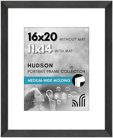 Americanflat 16x20 Poster Frame - Matted to 11x14 - Black by Americanflat