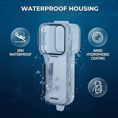 Zopsc Water Proof Housing Shell IPX8 50m 164ft Compatible with Action Camera with High Transmission Glass Lens for Diving Snorkeling Surfing - Image 2