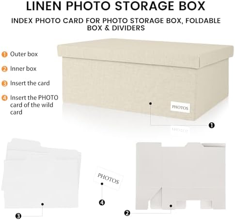 Photo Storage Box 2x3, Decorative Photo Boxes Storage With Lids - Image 7