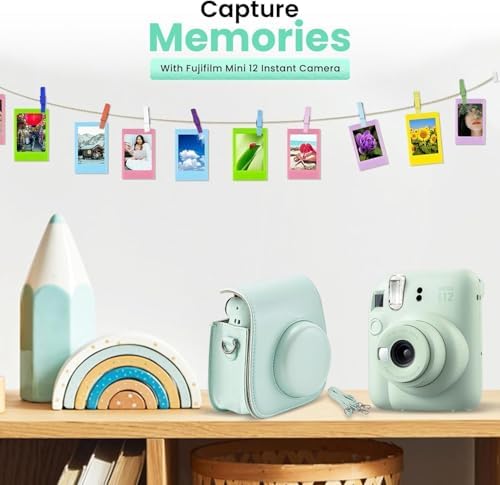 Fujifilm Instant Mini 12 Camera + Accessory Bundle & Custom Case + Fuji Instant (20 Shots) Designer Mini Photo Album (60 Pockets) (Mint Green) - Image 2