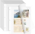 VOKOY 75 Sheets/150 Pages Photo Album Pages for 3 Ring Binder, Self Adhesive Scrapbooking Album Refill Pages Replacement Photo Album Sheets for 2x3 4x6 5x7 8x10 Photo or Cards, 11 x 9 Inch by VOKOY