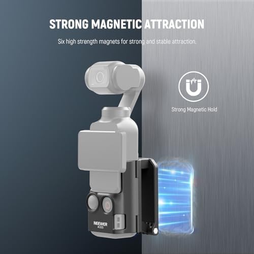 NEEWER Basics Magnetic Mount Stand Compatible with DJI Osmo Pocket 3 & Creator Combo, Multifunctional Accessories Expansion Adapter Bracket, 180° Tilt Plastic Camera Holder with Cleaning Cloth, AC015 - Image 2