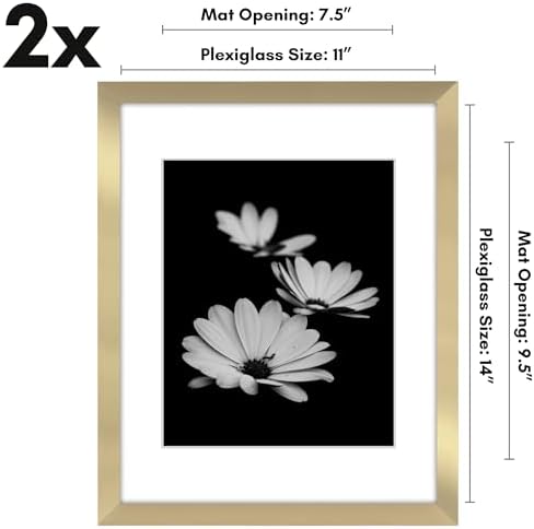 Americanflat 11x14 Picture Frame 2-Pack - Matted to 8x10 - Gold - Image 2