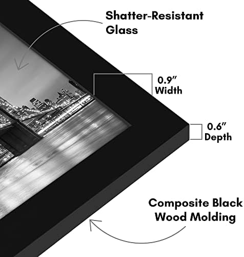 Americanflat 8.5x14 Picture Frame with Shatter-Resistant Glass - Signature Collection - Gallery-Style Frames Made of Engineered Wood - Photo Frame for Wall Display - Black - Image 3