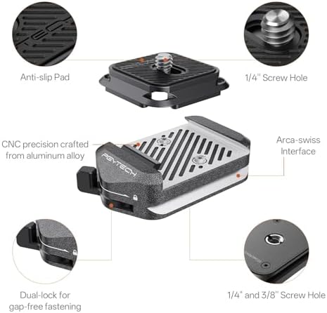 PGYTECH Quick Release Plate & Clamp V2 Kit Arca Swiss Plate Camera Mount - Image 2