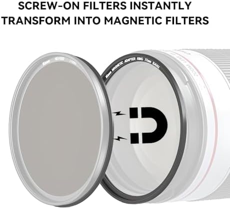 Kase 77mm Magnetic Screw in Adapter Ring Kit, Brass Magnetic to Threaded Filter Adapter Rings for Camera Lenses, Ultra-Thin 3.4mm Profile, Quick-Release Design, Compatible with UV CPL ND Filters - Image 4