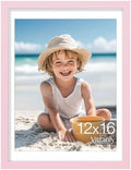 Vittanly 12x16 Picture Frame Made of Solid Wood for Wall Mounting, Pink by Vittanly