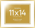Homeforia 11x14 Gold Diploma Frame, High-End Metal, 8.5x11 Mat, Glass by Homeforia
