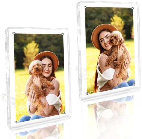 WeRock 2 Pack 8x10 Acrylic Picture Frames, Clear Picture Frames with Stand Magnetic Frame Acrylic Lucite Frameless Transparent Gift for Home Office Display Decor for Photos Certificates by Unknown