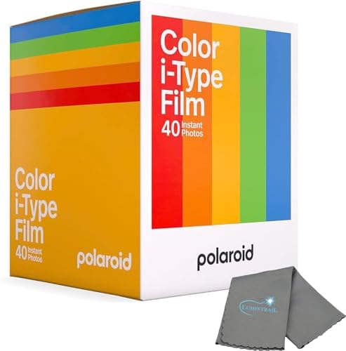 Polaroid Instant Color Film for i-Type Cameras 5 Pack, 40 Instant Photos, Works with Polaroid Now, Now+, I-2, & Lab, Bundle with a Lumintrail Cleaning Cloth by Lumintrail