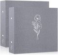 Lanpn Scrapbook Photo Album 12x12 2 Packs, Linen Cover Archival Acid Free Top Load 3 Ring Binder Folder Photo Book 12 x 12 with 30 Plastic Sleeves 60 Pages Grey by Lanpn