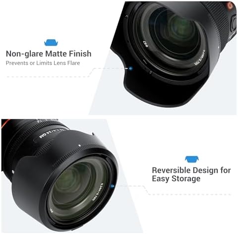 JJC ALC-SH154 Bayonet Reversible Lens Hood for Sony FE 24mm f/1.4 GM Lens - Image 4