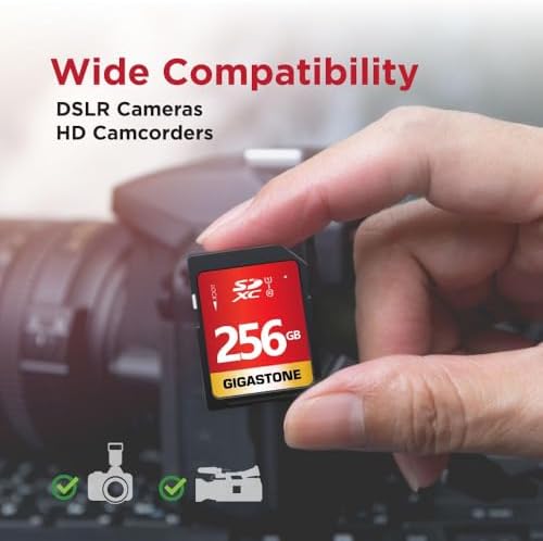 GIGASTONE 256GB SD Card UHS-I U1 Class 10 SDXC Memory Card High Speed Full HD Video Speed up to 80MB/s Nikon Sony Pentax Kodak Olympus Panasonic Digital Camera, with 1 mini case - Image 5