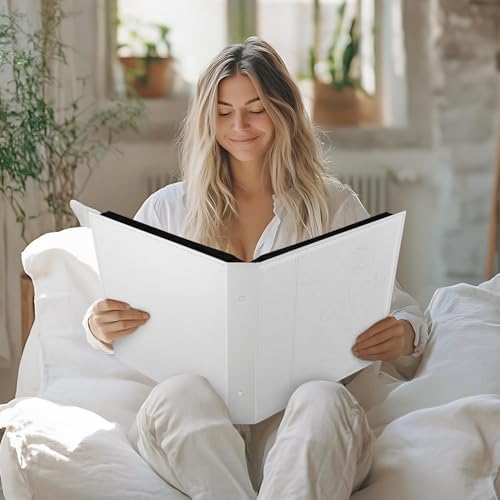 Artmag Photo Album 4x6 1000 Photos, Large Capacity Wedding Family Leather Cover Picture Albums Holds Horizontal and Vertical 4x6 photos with Black Pages(White) - Image 6