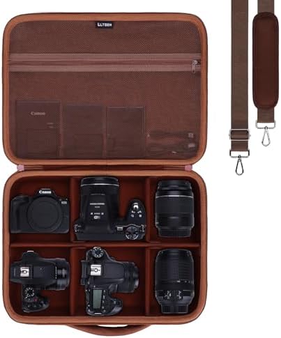 Large Camera Case Bag for Canon/Sony/Nikon Camera and Multiple Lens Brown by LTGEM