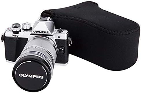 JJC Black Ultra Light Neoprene Camera Case for Fujifilm Fuji X-T100 X-T30 X-T20 X-T10 +50-200mm/50-230mm Lens, Pouch Bag for Olympus E-PL8 E-M5II E-M10 II, Canon M50 M5 with Telephoto lense - Image 5