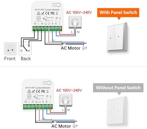 DieseRC 5pcs Wireless Smart Roller Shutter Controller with 1pcs RF Remote Control, Compatible with Google Home/Alexa APP Control and Manual Switch, Electric Motor WiFi Switch - Image 6