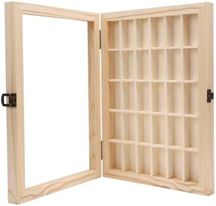 Pomya Large Capacity 30-Slot Wooden Film Cassette Display Case for 35mm 135 Camera Film, Rustic Style Solid Wood Storage Box & Organizer - Image 2