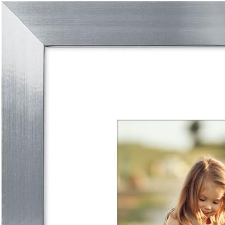 Americanflat 8x10 Picture Frame with Polished Crystal-Clear Glass - Use as 5x7 Frame with Mat or Display 8x10 Photo Without Mat - Signature Collection - Picture Frames for Tabletop and Wall - Silver - Image 5