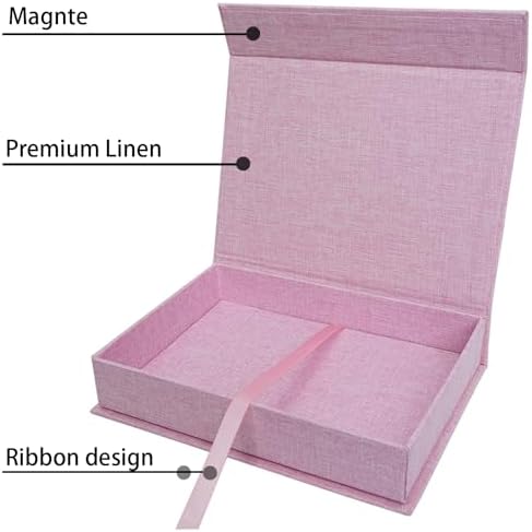 8x10 Photo Storage Box, Premium Linen Memory Box for Photos, Pictures, Certificates, Scrapbooking Supplies & Jewelry - Portable, Stackable Organizer for Home, Crafters & Collectors - Image 2