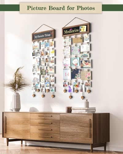 Bikoney 2-Pack Hanging Photo Display with Blackboard - Carbonized Black - Image 3