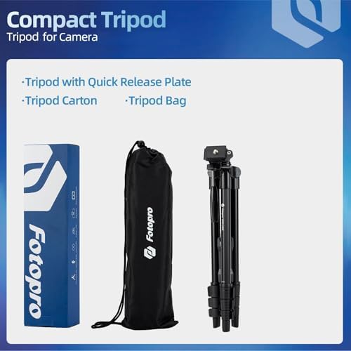 Fotopro 120cm Ultralight Compact Travel Tripod with Quick Release Plate and Panoramic Head Aluminum Tripod 0.5kg Maximum Load 2kg DIGI-3400 - Image 4