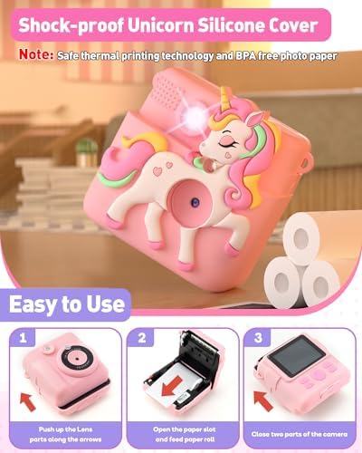 Kids Camera Instant Print,1080P Digital Camera Toy for 3-8 Girls - Image 5