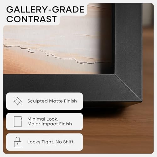 Homeforia 10x12 Black Picture Frame, High-End Metal, 8x10 Mat, Glass - Image 3